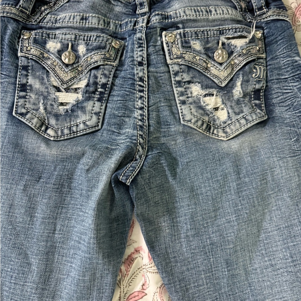 Miss Me Blue Distressed Skinny Jeans